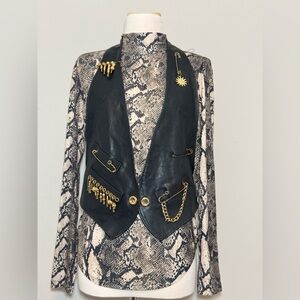 Vintage Caché Leather Vest with charms